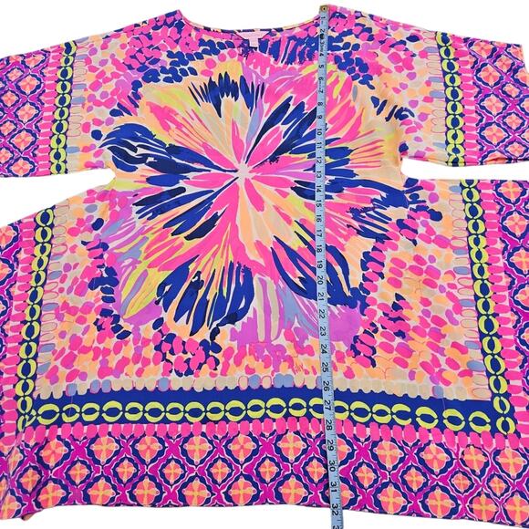 Lilly Pulitzer Caftan Dress Womens XXS XS Julie Silk Summer Sunset Multicolor - Picture 10 of 12